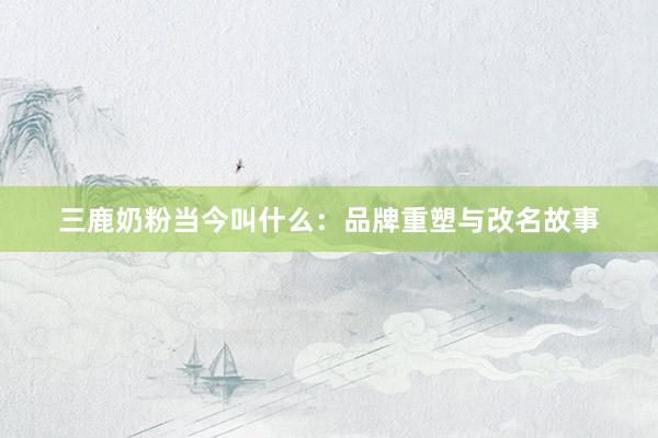 三鹿奶粉当今叫什么：品牌重塑与改名故事