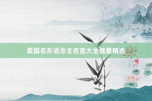 爱国名东说念主名言大全提要精选